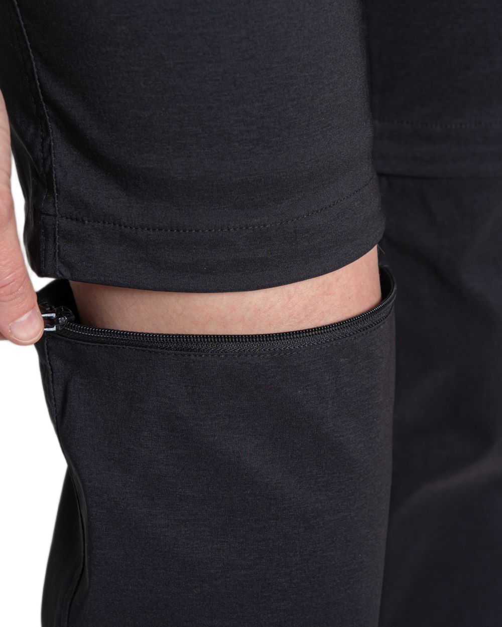 Black coloured Craghoppers Womens Kiwi Pro III Convertible Trousers on white background 