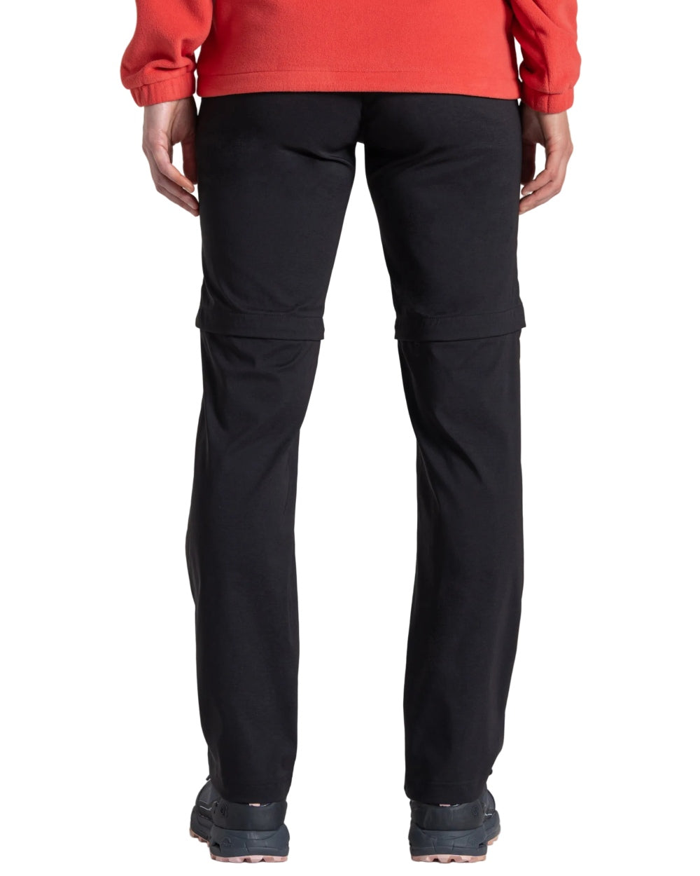 Black coloured Craghoppers Womens Kiwi Pro III Convertible Trousers on white background 
