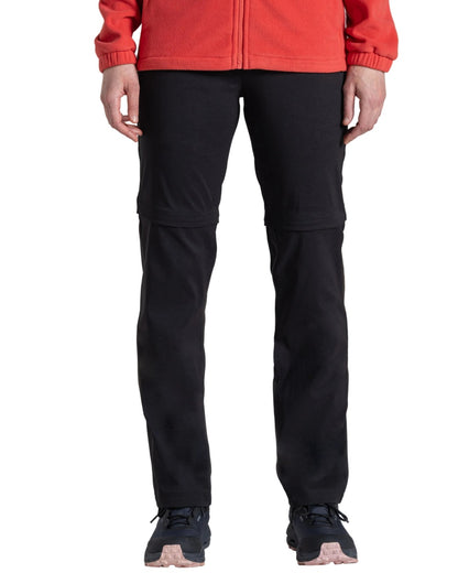 Black coloured Craghoppers Womens Kiwi Pro III Convertible Trousers on white background 