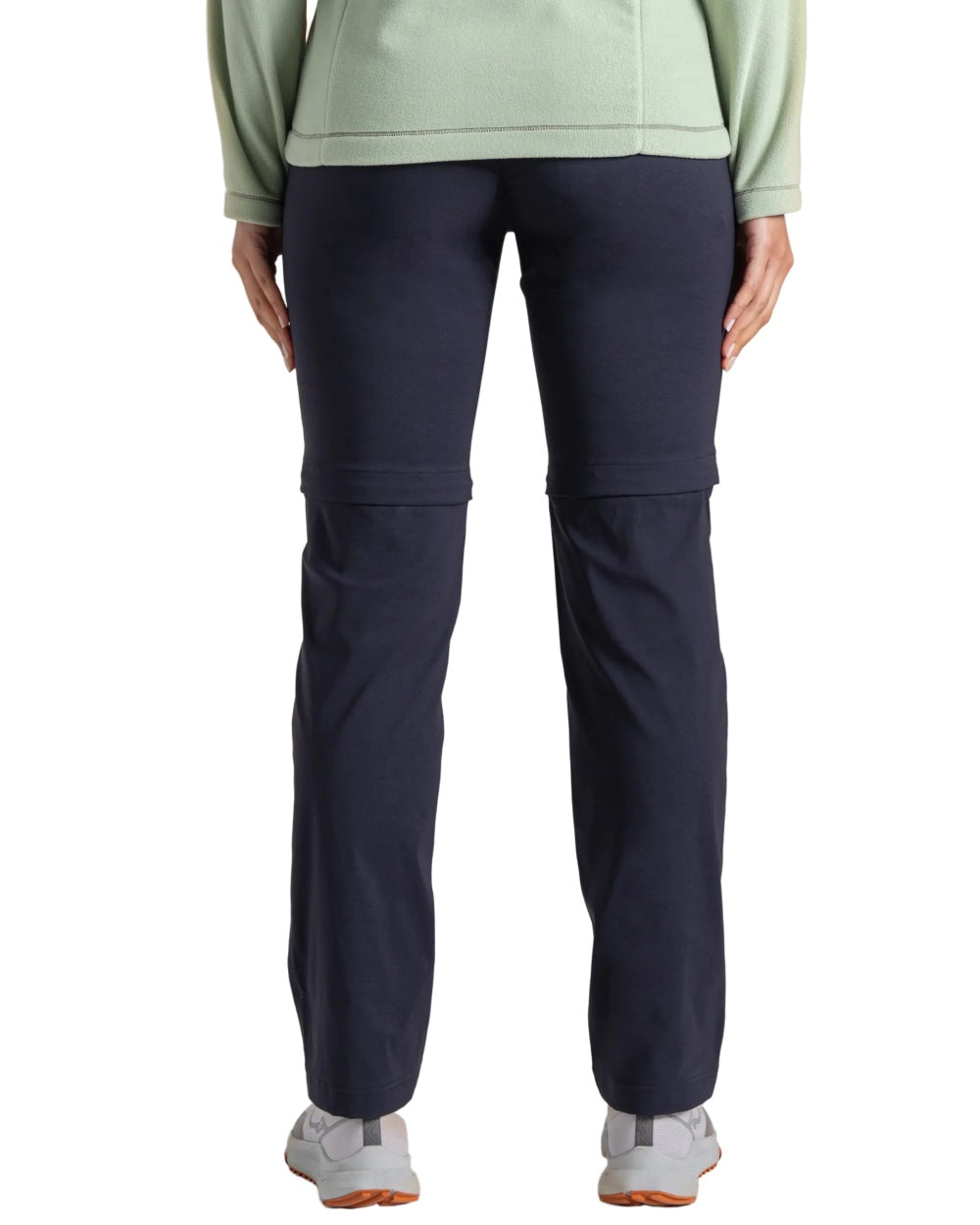 Dark Navy coloured Craghoppers Womens Kiwi Pro III Convertible Trousers on white background 