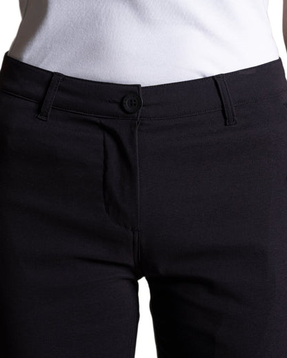 Dark Navy coloured Craghoppers Womens Kiwi Pro III Cropped Trousers on white background 