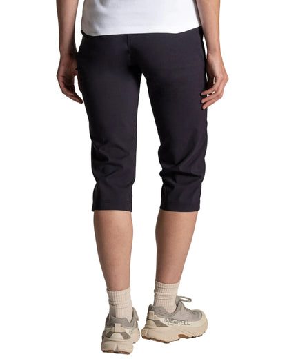 Dark Navy coloured Craghoppers Womens Kiwi Pro III Cropped Trousers on white background 