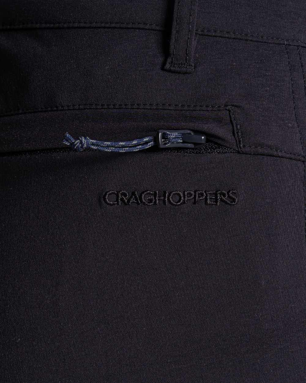 Dark Navy coloured Craghoppers Womens Kiwi Pro III Cropped Trousers on white background 