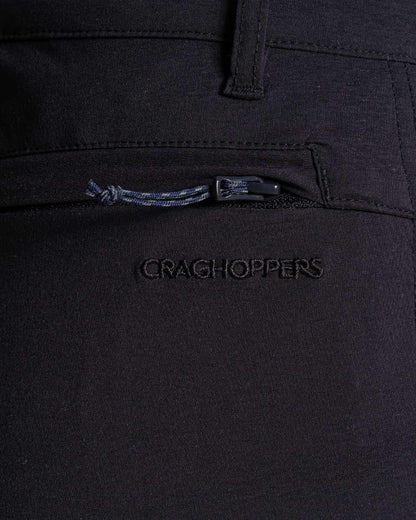 Dark Navy coloured Craghoppers Womens Kiwi Pro III Cropped Trousers on white background 