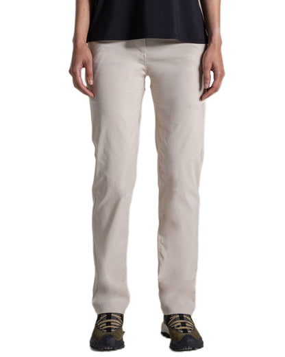 Oyster Coloured Craghoppers Womens Kiwi Pro III Trouser on white background 