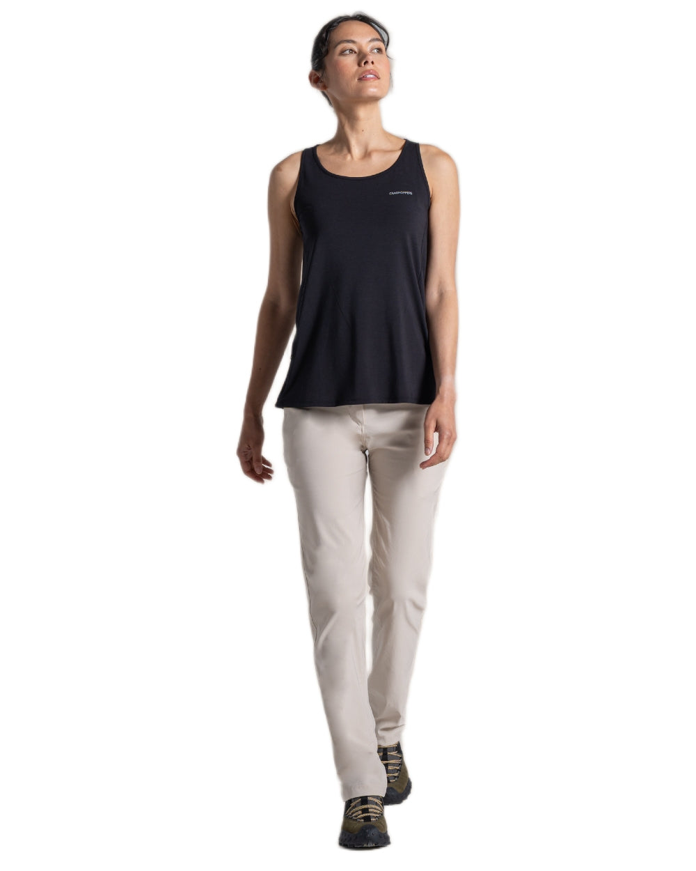 Oyster Coloured Craghoppers Womens Kiwi Pro III Trouser on white background 