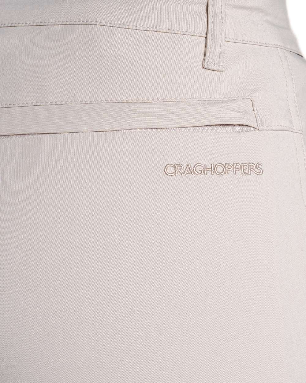 Oyster Coloured Craghoppers Womens Kiwi Pro III Trouser on white background 