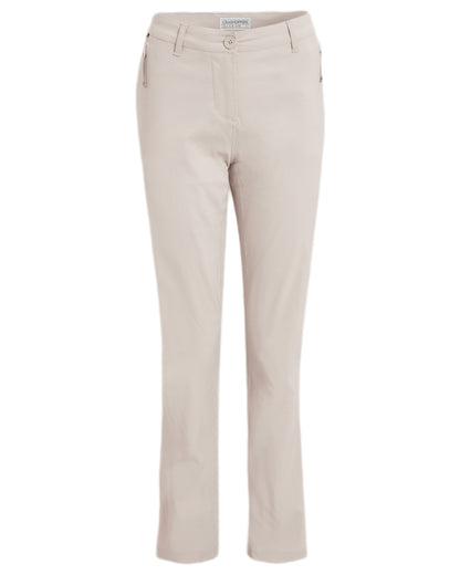 Oyster Coloured Craghoppers Womens Kiwi Pro III Trouser on white background 