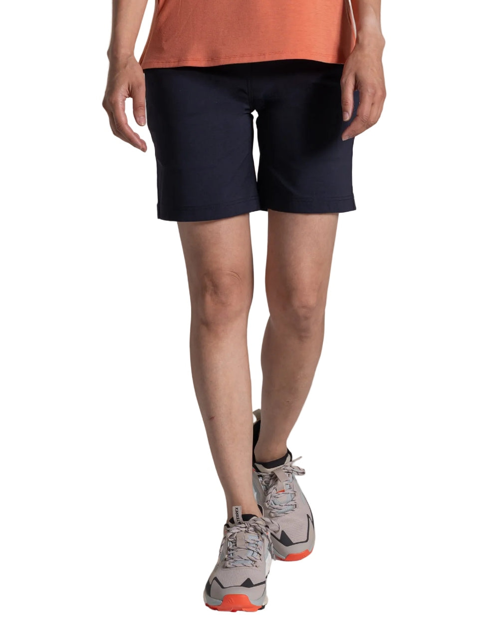 Dark Navy coloured Craghoppers Womens Kiwi Pro III Shorts on white background 