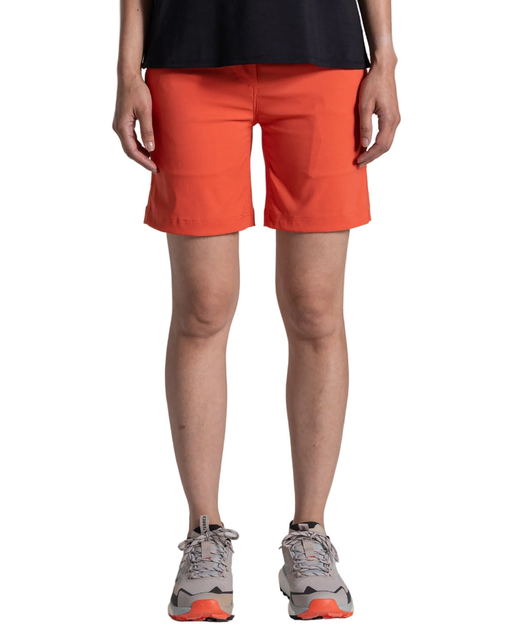Grenadine coloured Craghoppers Womens Kiwi Pro III Shorts on white background 