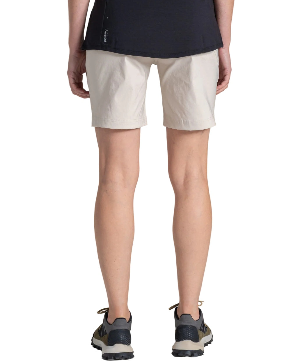 Oyster coloured Craghoppers Womens Kiwi Pro III Shorts on white background 