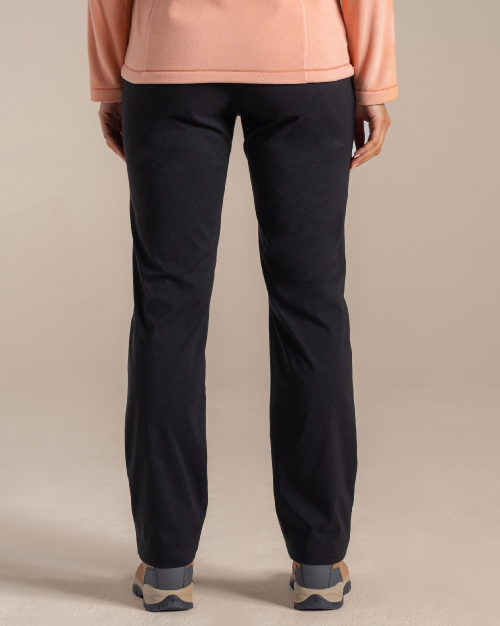 Black Coloured Craghoppers WomensKiwi Pro III Thermo Trouser on Beige Background 