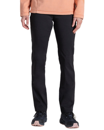 Black Coloured Craghoppers Womens Kiwi Pro III Trouser on white background 