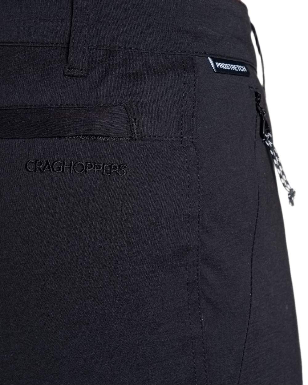 Black Coloured Craghoppers Womens Kiwi Pro III Trouser on white background 