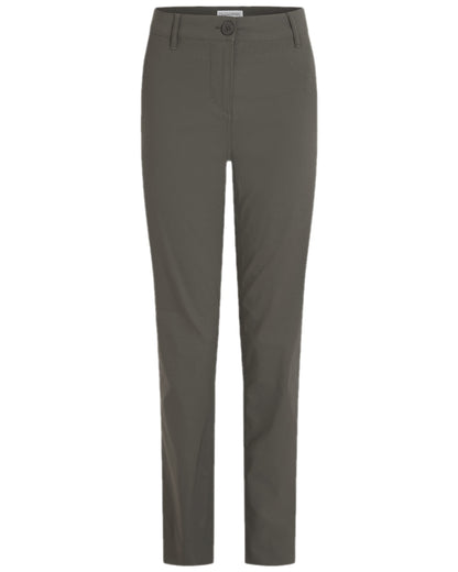 Mid Khaki Coloured Craghoppers Womens Kiwi Pro III Trouser on white background 