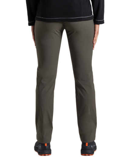 Mid Khaki Coloured Craghoppers Womens Kiwi Pro III Trouser on white background 