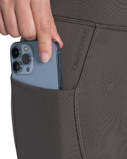 Nori Green Coloured Craghoppers Womens Kiwi Pro Leggings On A White Background 