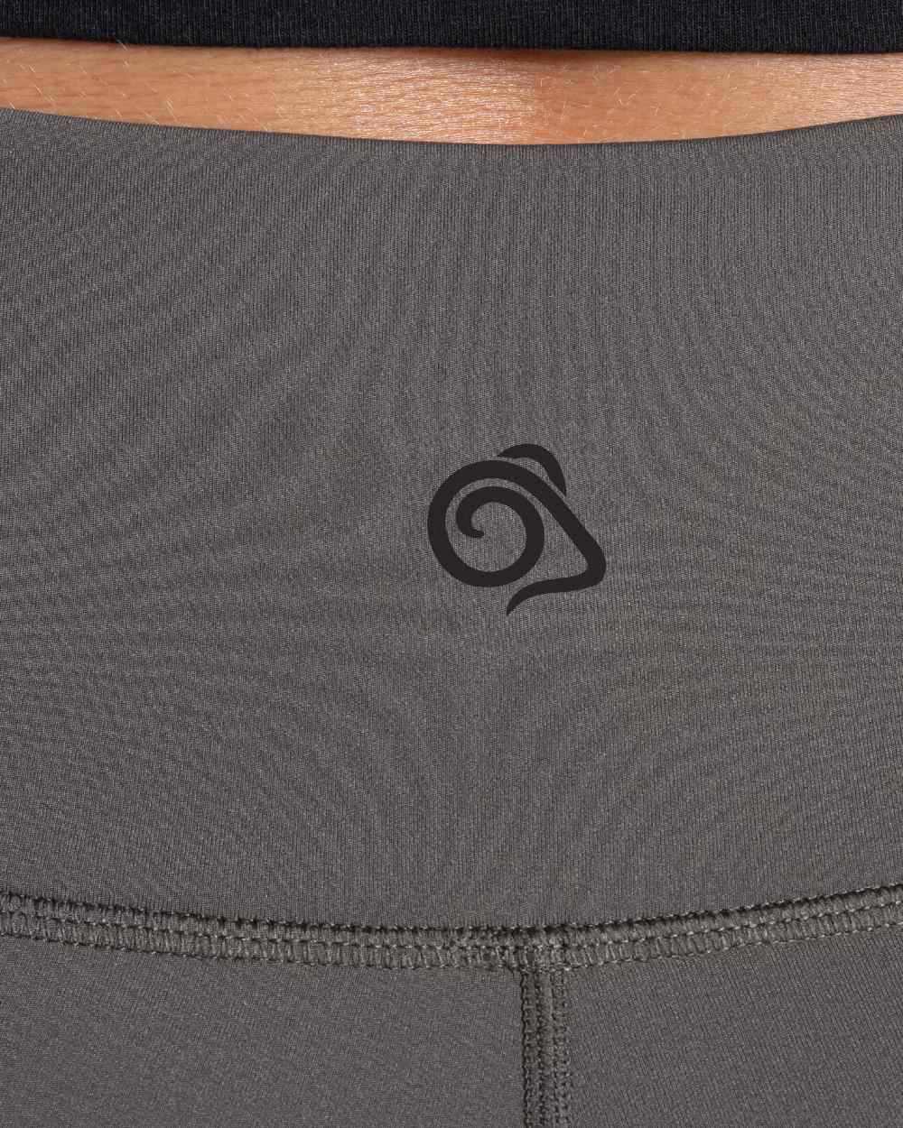 Nori Green coloured Craghoppers Womens Kiwi Pro Thermal Leggings on white background 