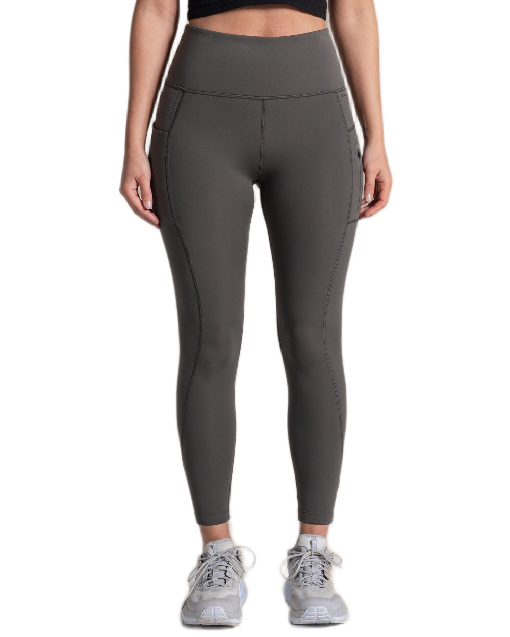 Nori Green coloured Craghoppers Womens Kiwi Pro Thermal Leggings on white background 