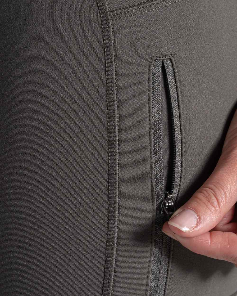 Nori Green coloured Craghoppers Womens Kiwi Pro Thermal Leggings on white background 