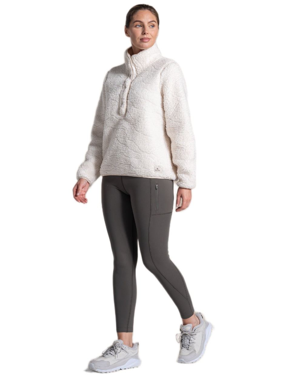 Nori Green coloured Craghoppers Womens Kiwi Pro Thermal Leggings on white background 