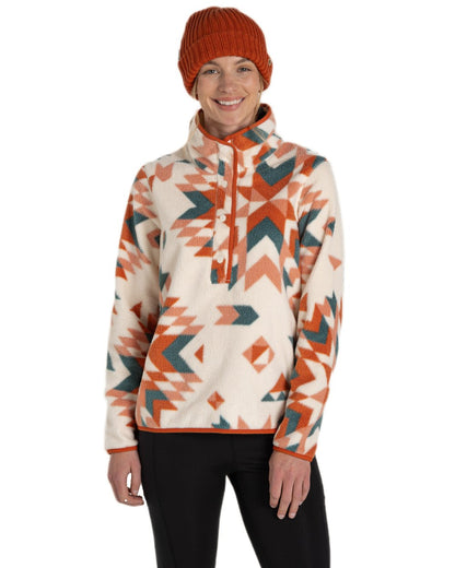 Clay Print Coloured Craghoppers Womens Massey Overhead Fleece on White Background 