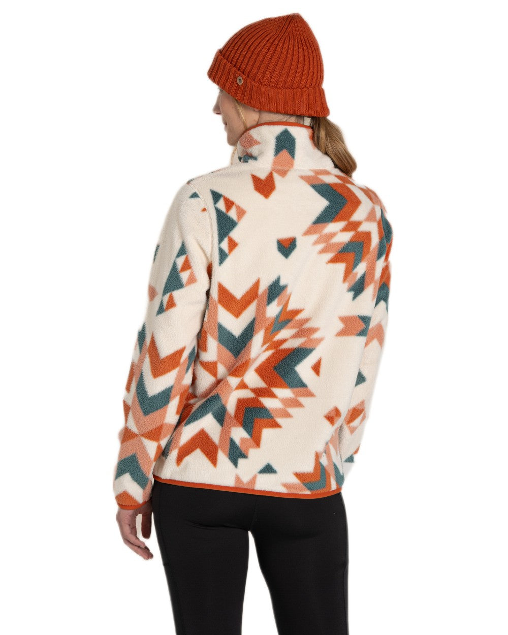 Clay Print Coloured Craghoppers Womens Massey Overhead Fleece on White Background 