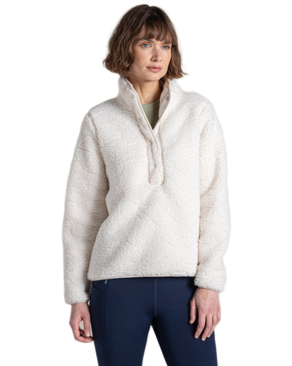 Ecru Landscape Coloured Craghoppers Womens Massey Overhead Fleece on White Background 