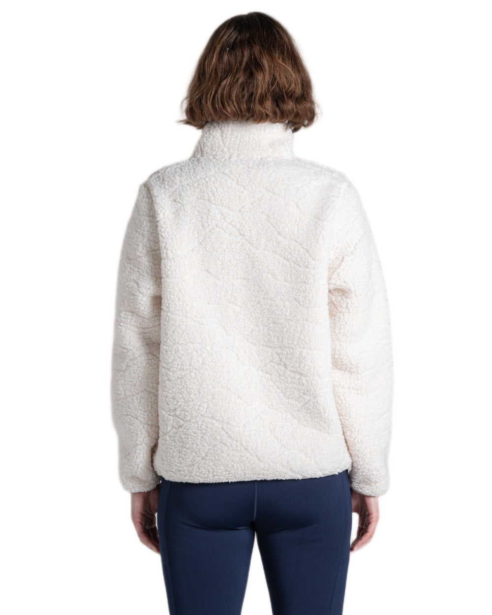 Ecru Landscape Coloured Craghoppers Womens Massey Overhead Fleece on White Background 