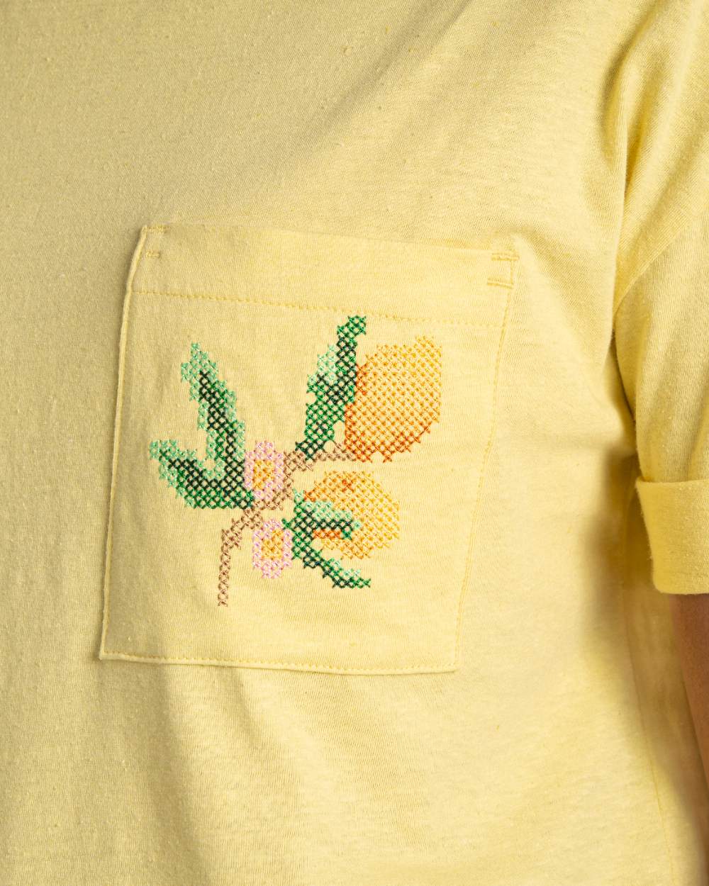 Pale Daffodil coloured Craghoppers Womens Maya Short Sleeved T-Shirt on white background 
