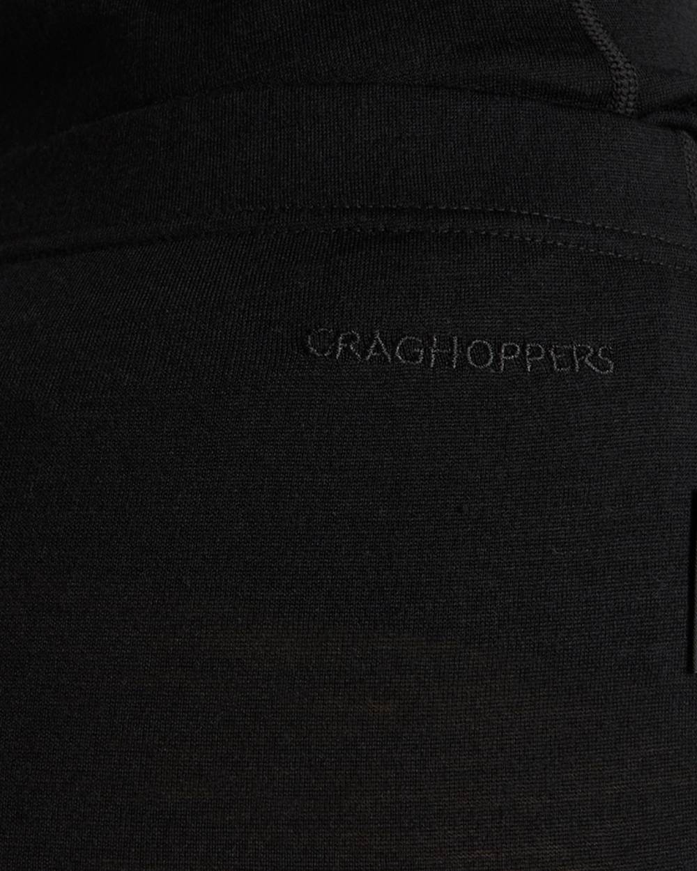 Black coloured Craghoppers Womens Merino Baselayer Leggings on white background 
