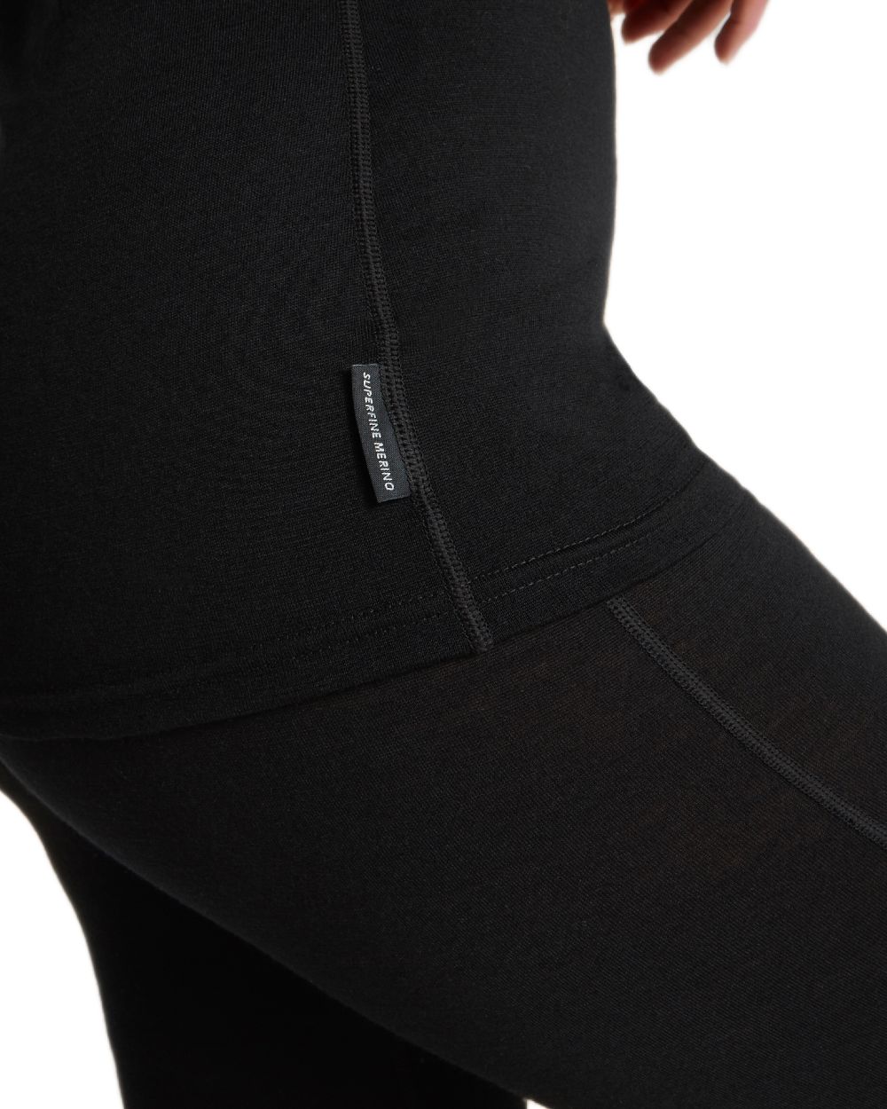 Black coloured Craghoppers Womens Merino Crew Neck Long Sleeved Baselayer II on white background 