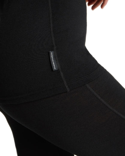 Black coloured Craghoppers Womens Merino Crew Neck Long Sleeved Baselayer II on white background 