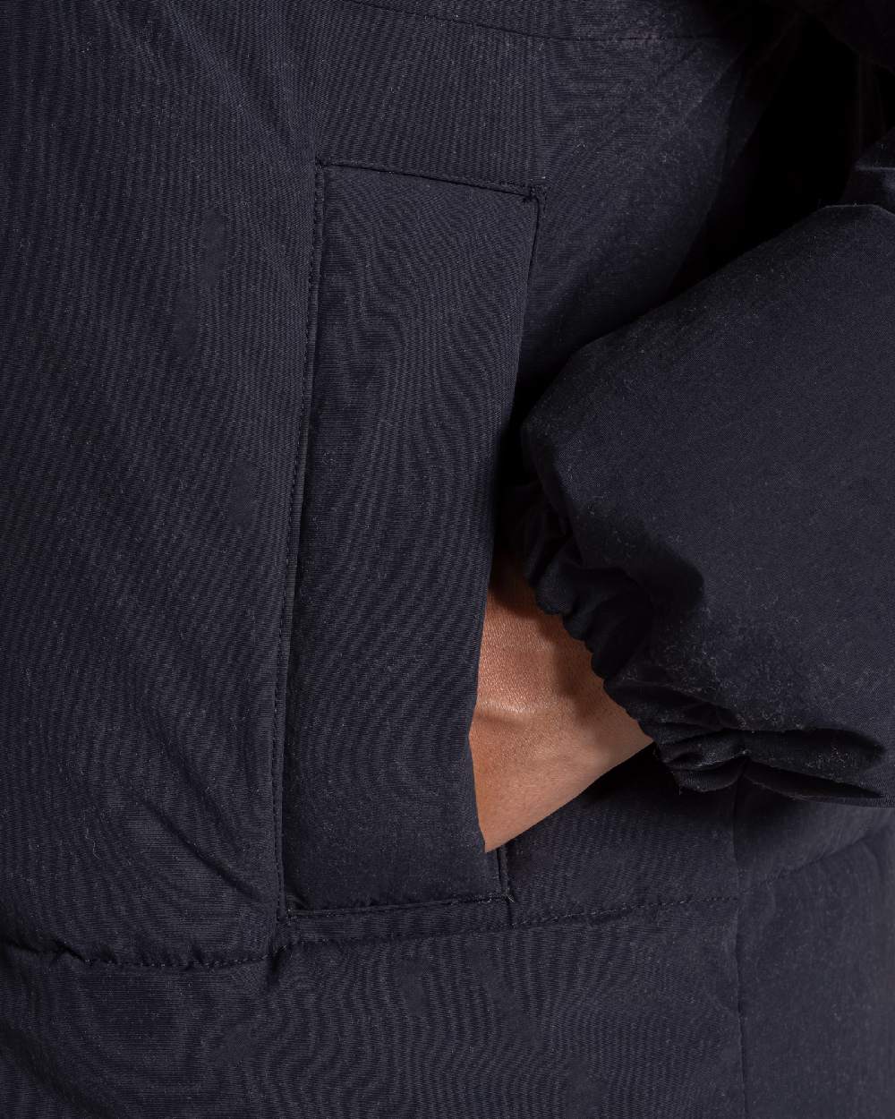 Black Coloured Craghoppers Womens Middlefell Reversible Jacket on white background 