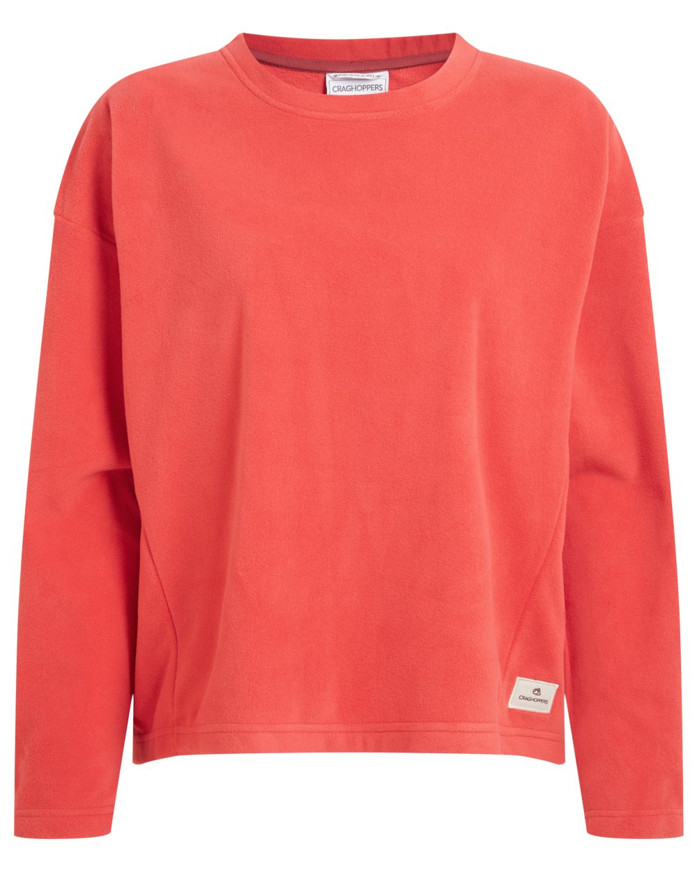Compote Red coloured Craghoppers Womens Miska Crew Neck Pullover on white background 
