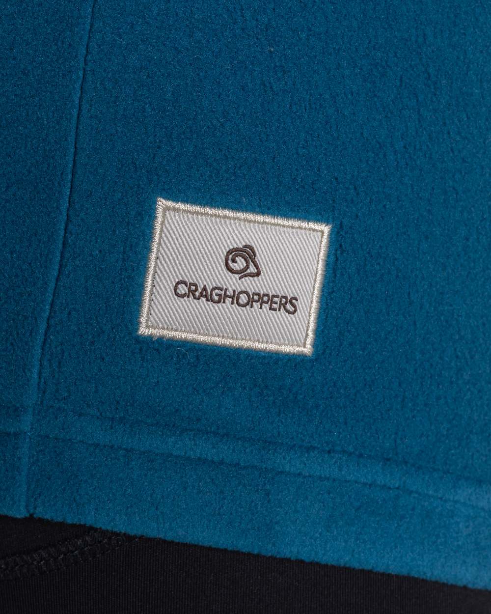 Porcelain Blue coloured Craghoppers Womens Miska Crew Neck Pullover on white background 
