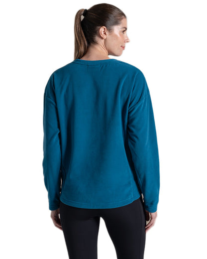 Porcelain Blue coloured Craghoppers Womens Miska Crew Neck Pullover on white background 
