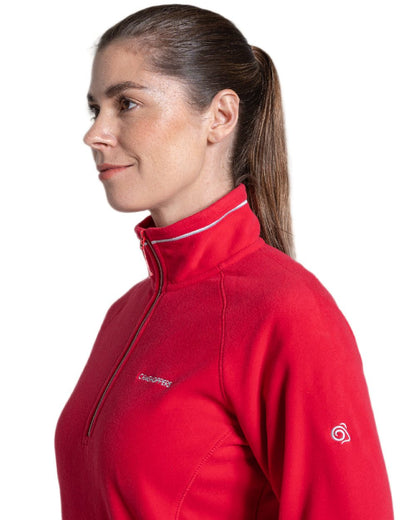 Amarylis Coloured Craghoppers Womens Miska Half-Zip Fleece on white background 