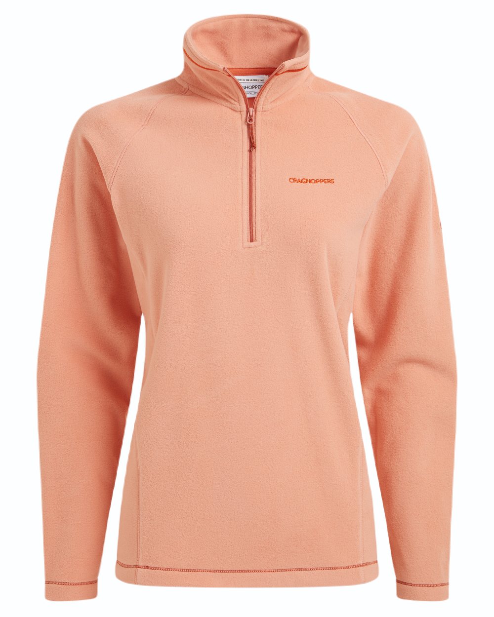 Clay coloured Craghoppers Womens Miska Half-Zip Fleece on  white background 