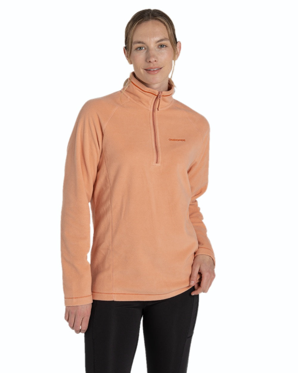 Clay coloured Craghoppers Womens Miska Half-Zip Fleece on  white background 