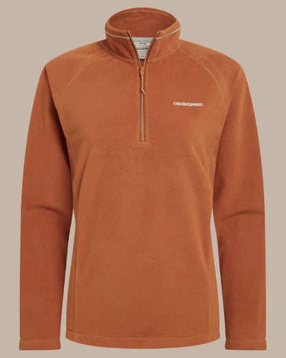 Hazel Coloured Craghoppers Womens Miska Half-Zip Fleece on beige background 
