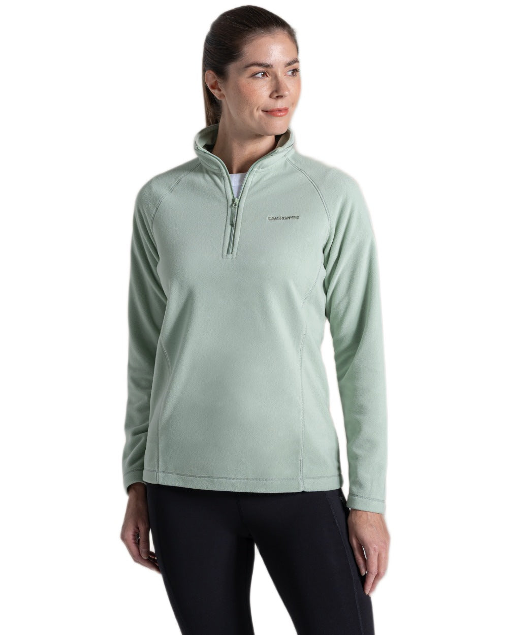 Iced Matcha Coloured Craghoppers Womens Miska Half-Zip Fleece on white background 