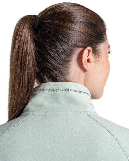 Iced Matcha Coloured Craghoppers Womens Miska Half-Zip Fleece on white background 