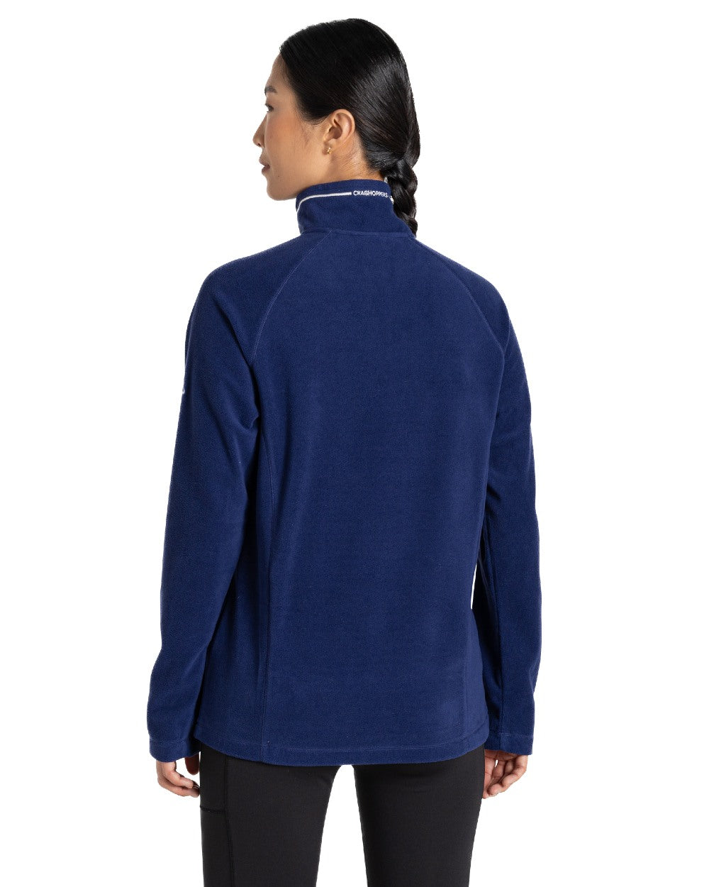 Indigo Blue coloured Craghoppers Womens Miska Half-Zip Fleece on white background 