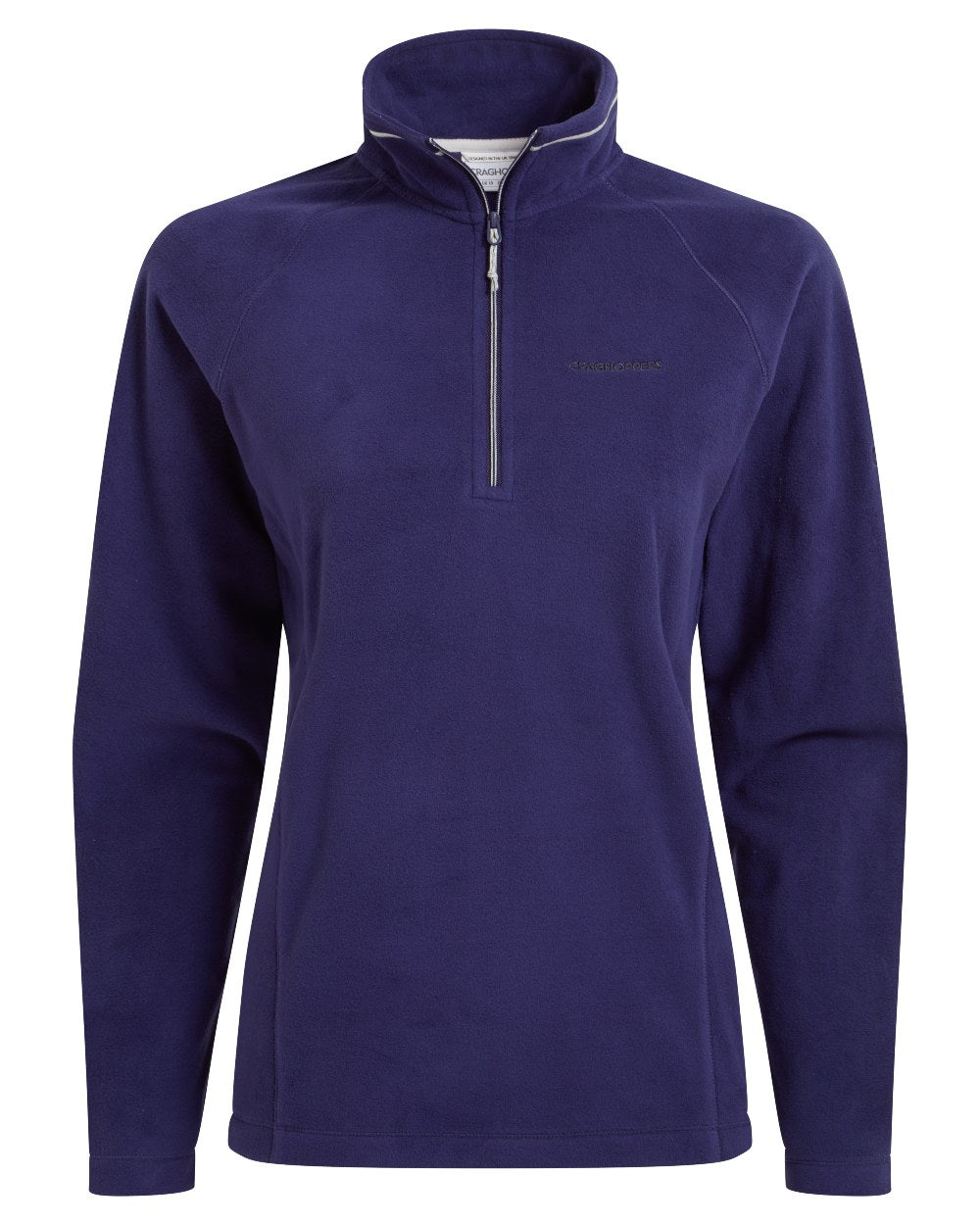 Indigo Blue coloured Craghoppers Womens Miska Half-Zip Fleece on white background 