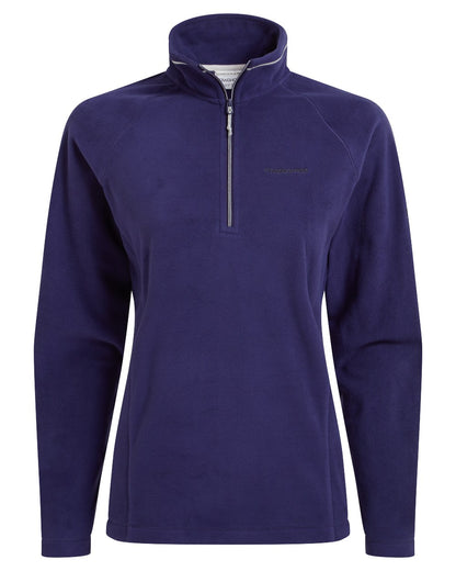 Indigo Blue coloured Craghoppers Womens Miska Half-Zip Fleece on white background 