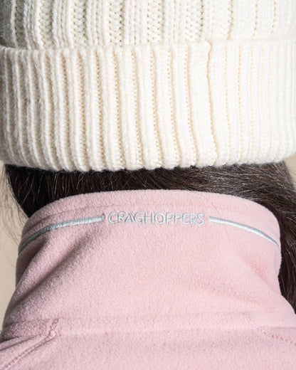 Mauve Coloured Craghoppers Womens Miska Half-Zip Fleece on beige background 
