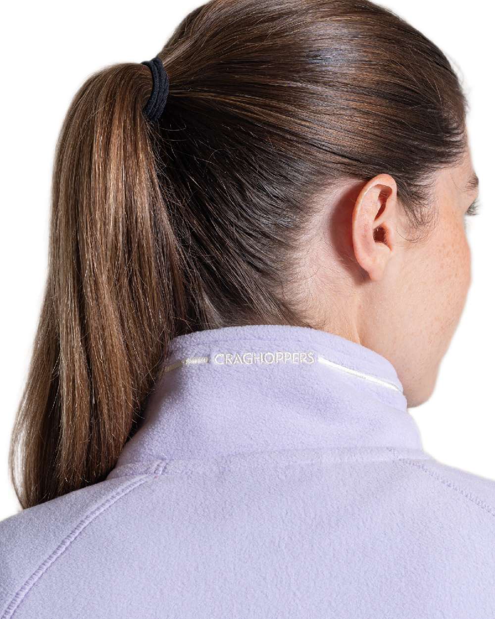 Parma Violet Coloured Craghoppers Womens Miska Half-Zip Fleece on white background 