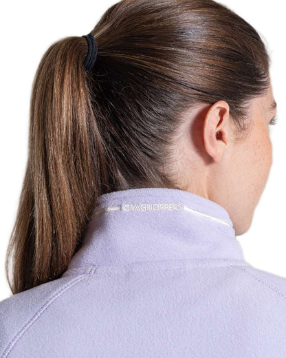 Parma Violet Coloured Craghoppers Womens Miska Half-Zip Fleece on white background 