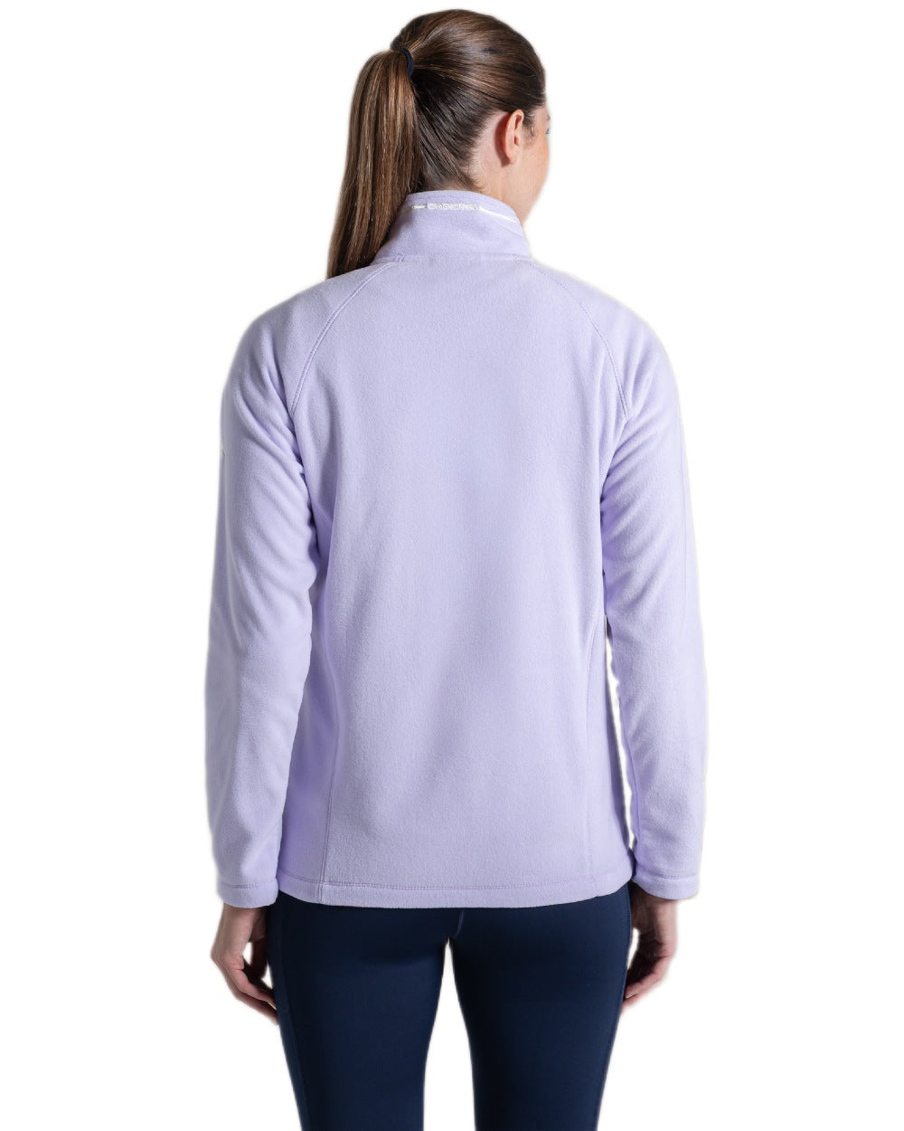 Parma Violet Coloured Craghoppers Womens Miska Half-Zip Fleece on white background 